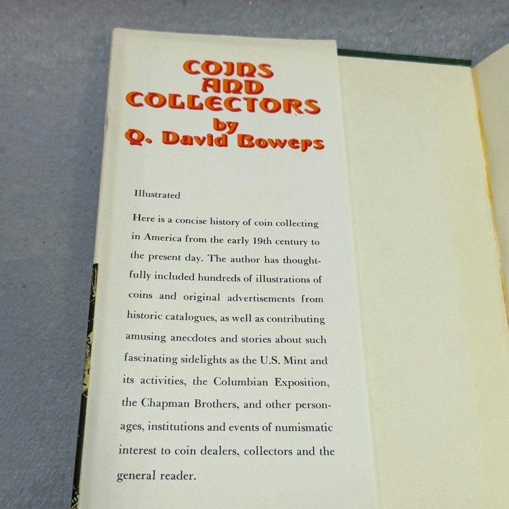 Vintage 1971 Coins and Collectors Q. David Bowers First Printing HC Numismatics